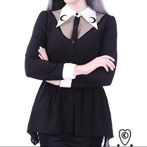 Restyle Luna Button Moon Collared Blouse